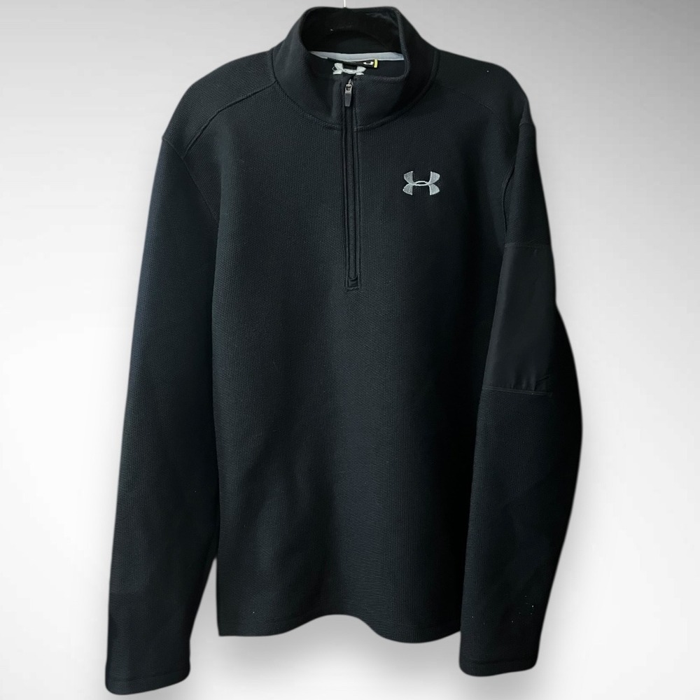 UNDER ARMOUR Men's Black Long Sleeve‎ 1/4 Zip Jacket XL | EUC